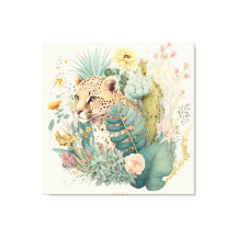 Um leopardo atrás do costume do mato