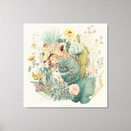 Impressão Em Tela Um leopardo atrás do costume do mato