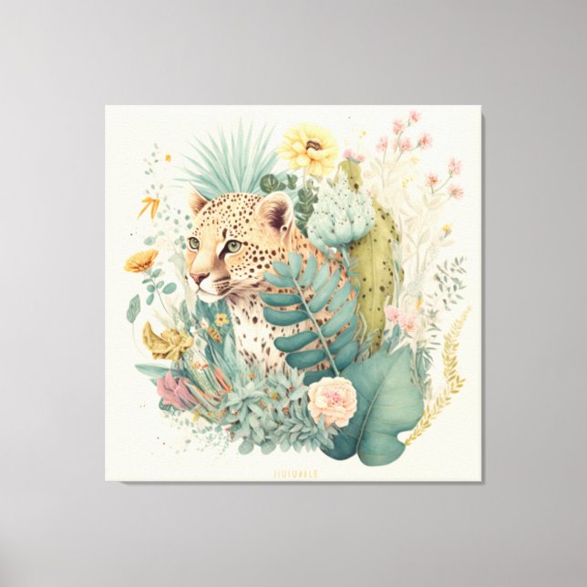 Impressão Em Tela Um leopardo atrás do costume do mato (Frente)