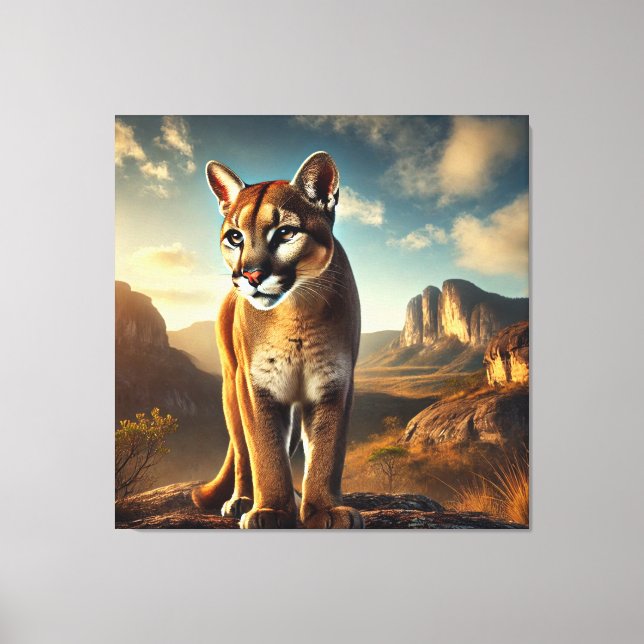 Impressão Em Tela Um linda Onça Parda próximo da Chapada Diamantina  (Frente)