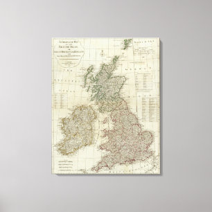 Impressão Em Tela Um mapa completo das Ilhas Britânicas