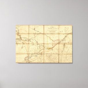 Impressão Em Tela Um mapa da província de Canadá superior