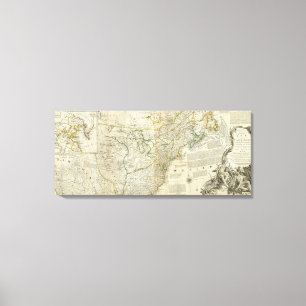 Impressão Em Tela Um mapa exato da seção do norte de America do