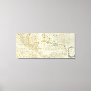 Impressão Em Tela Um mapa exato do secção sul de America do Norte
