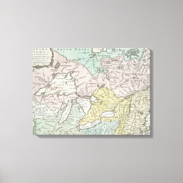 Impressão Em Tela Um mapa preciso do Canadá, 1761 (Frente)