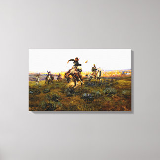 Impressão Em Tela Um Mau de Charles M. Russell