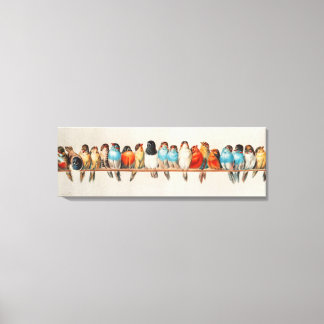 Impressão Em Tela Um monte de aves, ilustração de pintura em parede