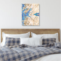 Um motif paisley ornamentado em azul e castanho, t