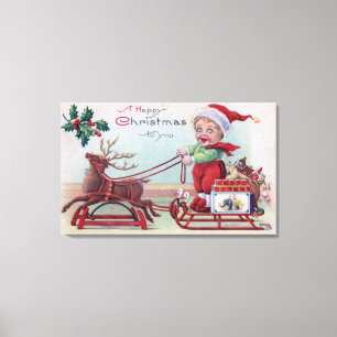 Impressão Em Tela Um Natal feliz a YouBoy em um trenó