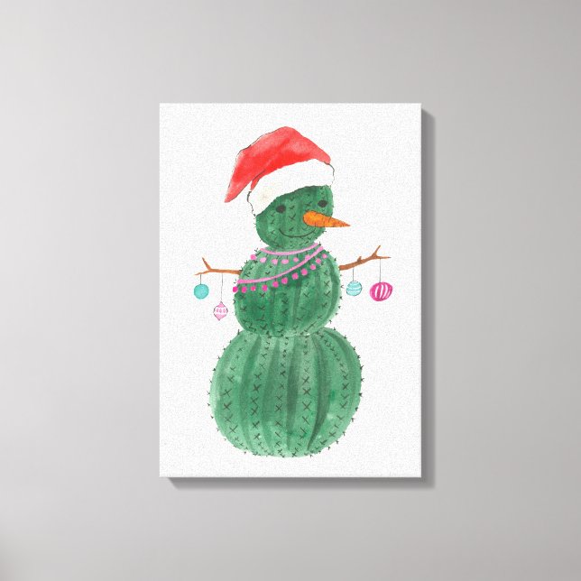 Impressão Em Tela Um Neve de Natal Muito Cactus (Frente)