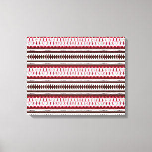 Impressão Em Tela um padrão listrado vermelho e branco