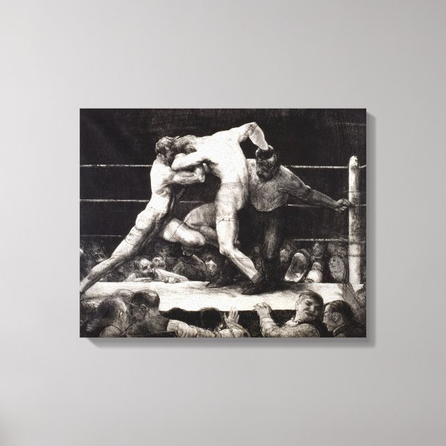 Impressão Em Tela Um passo na Sharkey - George Bellows Boxing Litho (Frente)