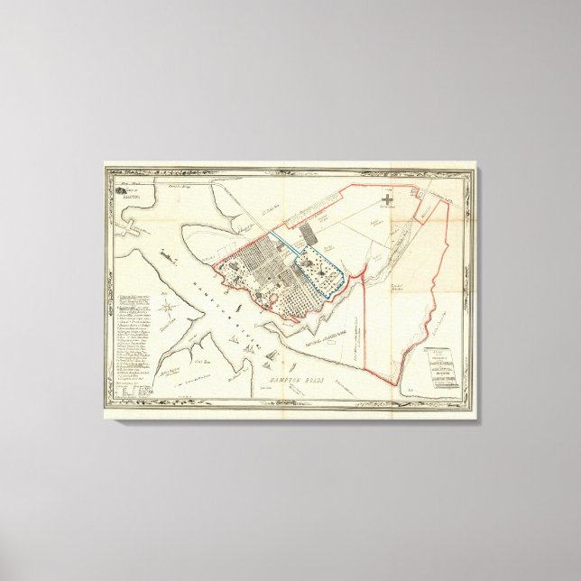 Impressão Em Tela Um Plano Da Propriedade Do Hampton Normal (Frente)