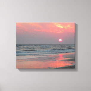 Impressão Em Tela Um por do sol perfeito - ilha do carvalho, NC