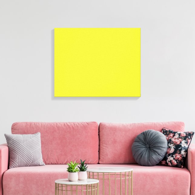 Impressão Em Tela Um quadrado amarelo vibrante fechado por um branco (Insitu(Sala de estar))