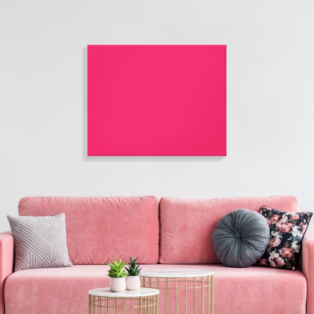 Impressão Em Tela Um quadrado rosa com uma borda branca nítida, apre (Insitu(Sala de estar))