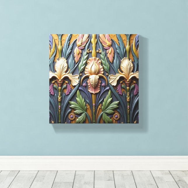 Impressão Em Tela Um Trio de Íris (Insitu(piso de madeira))