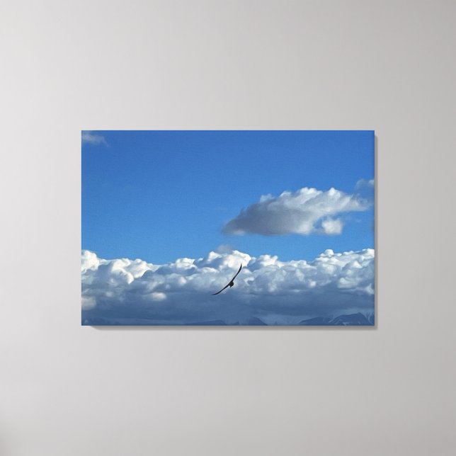 Impressão Em Tela Um voo sob as nuvens (Frente)
