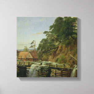 Impressão Em Tela Um Watermill em Christiania, c.1834