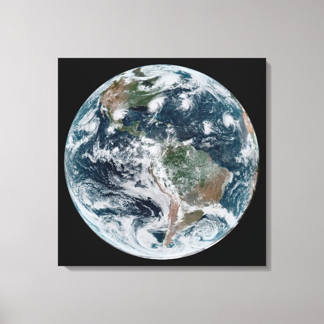 Impressão Em Tela Uma Cadeia De Ciclones Tropicais (Frente)