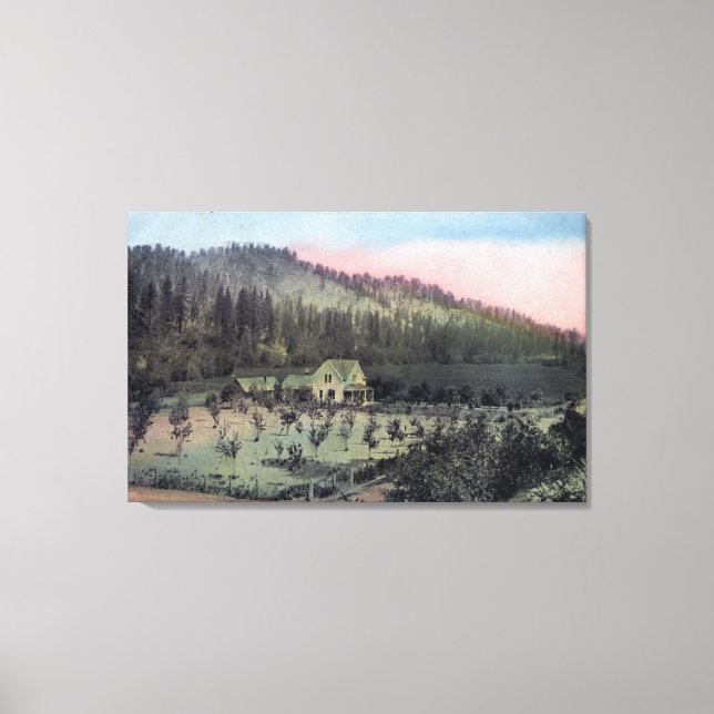 Impressão Em Tela Uma Cena de Residência do País (Frente)