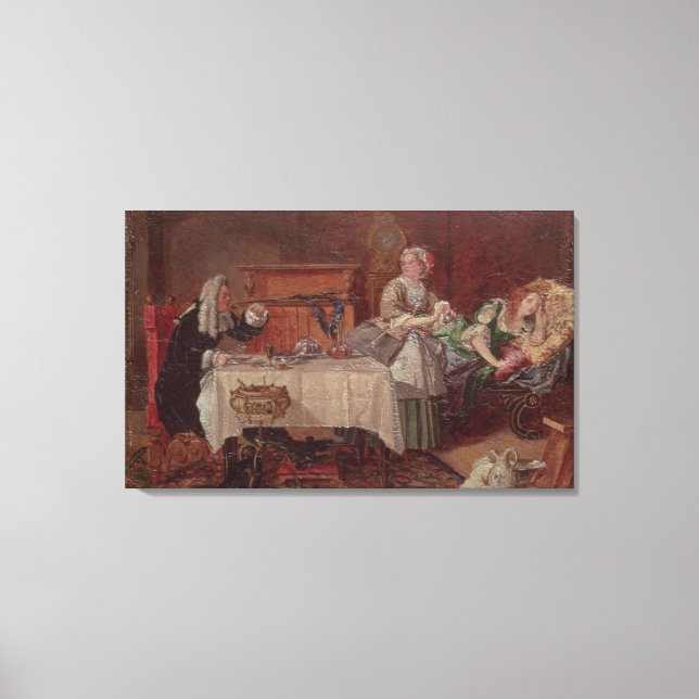 Impressão Em Tela Uma cena de "Tartuffe" de Moliere, 1850 (Frente)