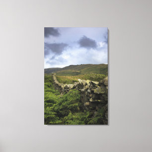 Impressão Em Tela Uma cerca de pedra através de campos