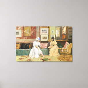 Impressão Em Tela Uma chamada amigável, 1895 (óleo em canvas)