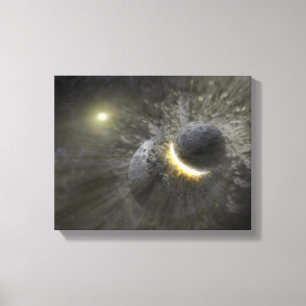 Impressão Em Tela Uma colisão entre objetos maciços no espaço