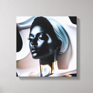 Impressão Em Tela Uma estátua de uma mulher vestindo um chapéu