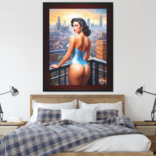 Impressão Em Tela Uma exibição de garota no Dusk AI Art de Xzendor7 (Insitu(Quarto))