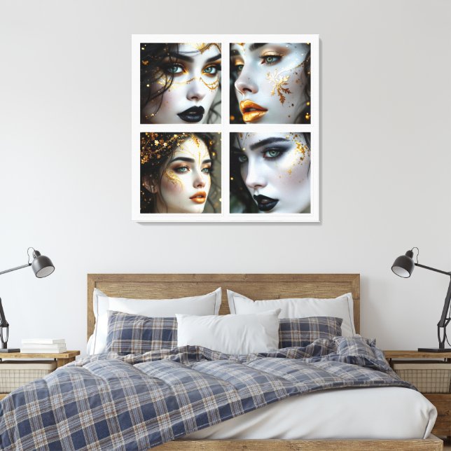 Impressão Em Tela Uma Face No Tempo  (Insitu(Quarto))