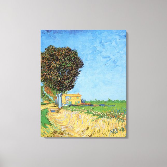 Impressão Em Tela Uma faixa perto de Arles, Vincent van Gogh. (Frente)