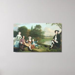 Impressão Em Tela Uma família dos pescadores, 1749