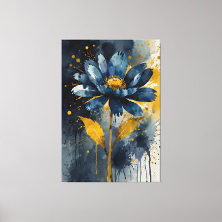 Impressão Em Tela uma flor de aquarela azul