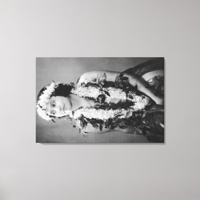 Impressão Em Tela Uma Fotografia do Dançarino Hula Havaiano (Frente)