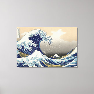Impressão Em Tela Uma grande onda de Kanagawa por Hokusai