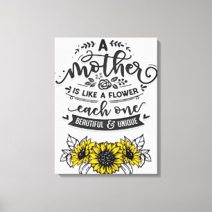 Impressão Em Tela Uma mãe é como uma flor, um presente de Dia de a