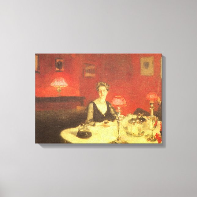 Impressão Em Tela Uma Mesa Jantada à noite por John Singer Sargent (Frente)