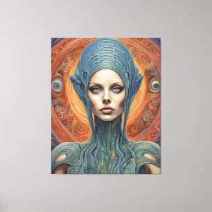 Impressão Em Tela Uma Mulher Alienígena