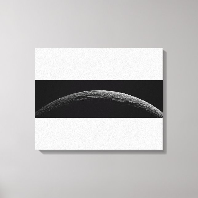Impressão Em Tela Uma paisagem irreal da lua de Saturno (Frente)