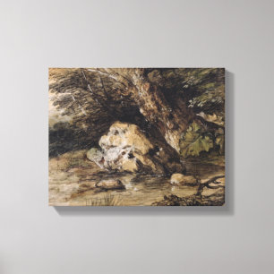 Impressão Em Tela Uma paisagem montanhosa com as figuras que