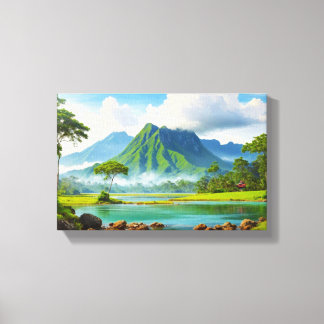 Impressão Em Tela Uma Paisagem Sonhadora: Uma Visão Pacífica da Natu
