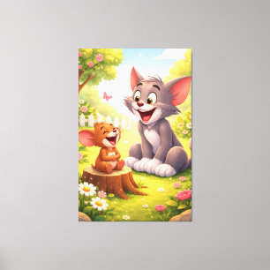 Impressão Em Tela Uma Pausa Alegre no Jardim