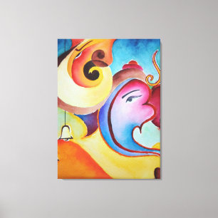 Impressão Em Tela Uma pintura de abstrato Ganesha