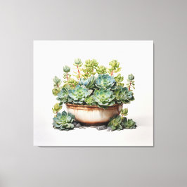 Impressão Em Tela Uma Pintura de Aquarela Oasis Succulta