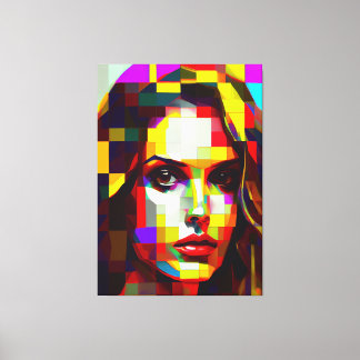 Impressão Em Tela Uma pintura do rosto de uma mulher.