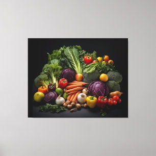 Impressão Em Tela Uma recompensa de cores vegetarianas digitas