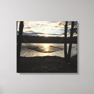 Impressão Em Tela Uma tarde silenciosa sobre a arte do lago de fotog