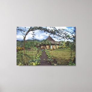 Impressão Em Tela Uma vila nos Highlands, Goroka, Papua Nova